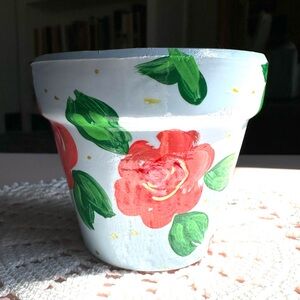 Hand-Painted Terracota Flower Pot